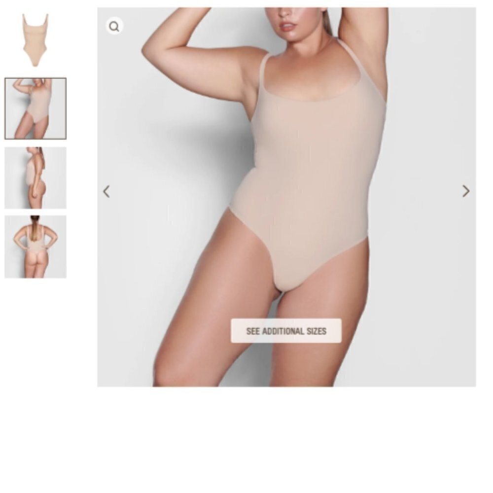 SKIMS FITS EVERYBODY SQUARE NECK SEXY BODYSUIT MICA Size XXS